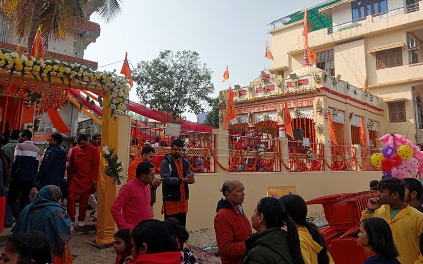 Temple in Birgunj, eastern Nepal bordering India, celebrate Pran Pratishthan. Photo by Radheshyam Patel