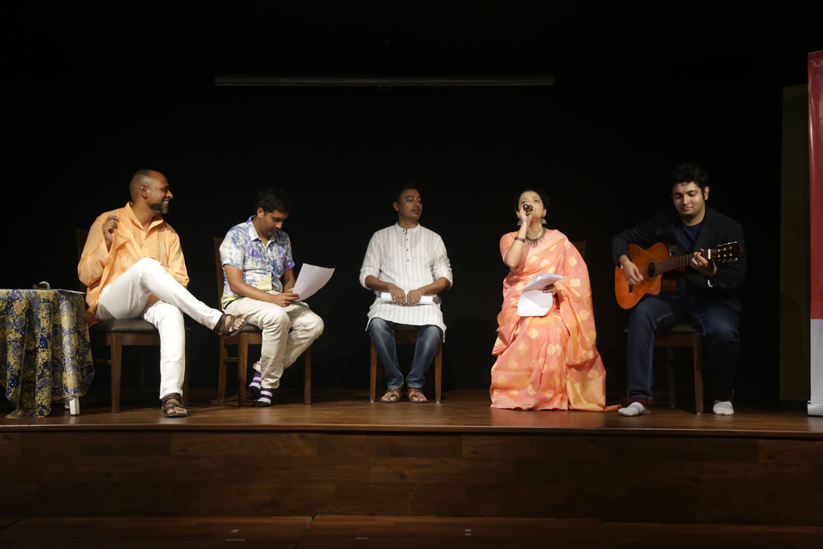 ‘Poets for Peace’, featuring (L-R) Geet Sagar, Kiran Bhat, Tripurari, Sukanya Purkayastha and Anthrix J