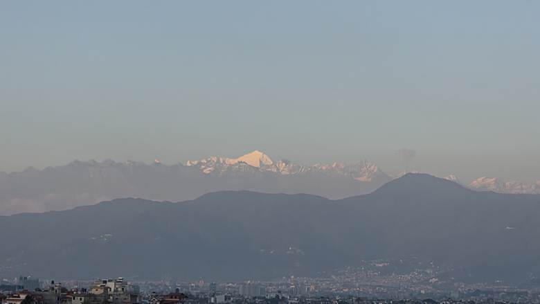 Smog is clearly visible even in daylight in Kathmandu. Photo by Pragyan Srivastava.