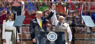 Modi and Trump at Motera Stadium