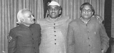 L-R: Ratan Lal Joshi, H.N. Bahuguna, Jagdish Rajvanshi