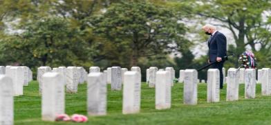 US President Joe Biden visits the Arlington National Cemetery on Wednesday, April 14, 2021, to pay his respects at the graves of US military personnel killed in Afghanistan. (Photo: White House)