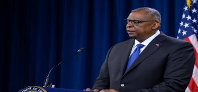 United State Defence Secretary Lloyd Austin speaks at a news conference at the Pentagon in Washington on May 7, 2021. (Pentagon) United State Defence Secretary Lloyd Austin speaks at a news conference at the Pentagon in Washington on May 7, 2021. (Pentagon)