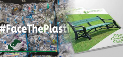 Plastic waste into park benches