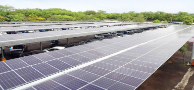 Grid-synchronized solar carport in Pune Grid-synchronized solar carport in Pune