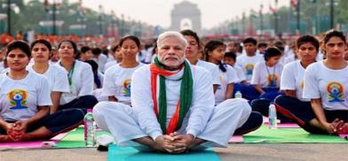 Indian Prime Minister Narendra Modi doing yoga Indian Prime Minister Narendra Modi doing yoga