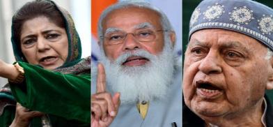 Modi with Kashmir's leaders Modi with Kashmir's leaders