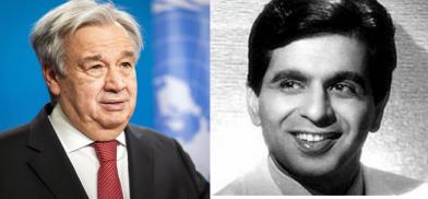 UN Secretary-General Antonio Guterres and Bollywood star Dilip Kumar