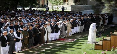 Afghan presidential palace during Eid prayers