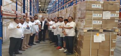 The team of the Federation of Indian Associations of the New York Tri-State Area that arranged for getting medical equipment from New York City and shipping them to India at the warehouse in New Jersey where the material were readied for transportation by air to New Delhi and Mumbai. (Photo: FIA)
