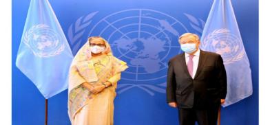 United Nations Secretary-General António Guterres and Bangladesh Prime Minister Sheikh United Nations Secretary-General António Guterres and Bangladesh Prime Minister Sheikh