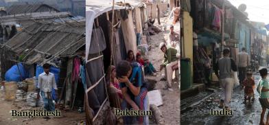 Slums in Bangladesh, Pakistan and India