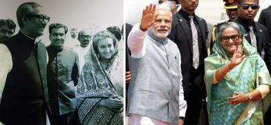 Sheikh Mujibur Rahman-Indira Gandhi and Narendra Modi-Sheikh Hasina Sheikh Mujibur Rahman-Indira Gandhi and Narendra Modi-Sheikh Hasina