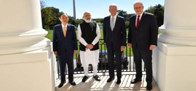 The leaders of the Quad nations at the group's first summit in Washington in September are, from left, the then prime minister of Japan. Yoshihide Suga, Prime Minister Narendra Modi, US President Joe Biden and Australia's Prime Minister Scott Morrison. (Photo: White House)