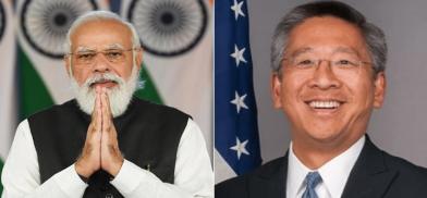 Indian Prime Minister Narendra Modi and Donald Lu, the Assistant Secretary of State for South Asia