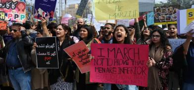 Women activists hold Aurat march in Pakistan (Photo: Dawn) Women activists hold Aurat march in Pakistan (Photo: Dawn)