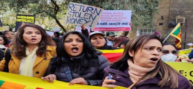 Sri Lankan diaspora community protests in UK, demand Rajapaksa’s resignation (Photo: Facebook)