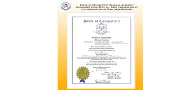 Connecticut General Assembly offers its sincerest congratulations to the World Sikh Parliament in recognition of the 36th anniversary of the declaration of Sikh Independence