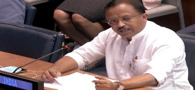 India’s Minister of State for External Affairs V. Muraleedharan speaks at the Ministerial Meeting on “Global Food Security Call to Action” convened by US Secretary of State Antony Blinken on Wednesday, May 18, 2022, at the United Nationsin New York. (Photo Source: UN)