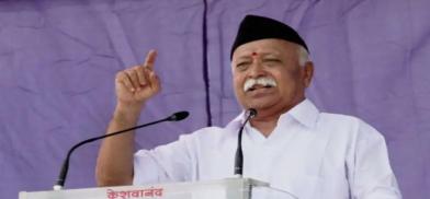 RSS chief Mohan Bhagwat addressing RSS cadre in Nagpur (Photo: Twitter)