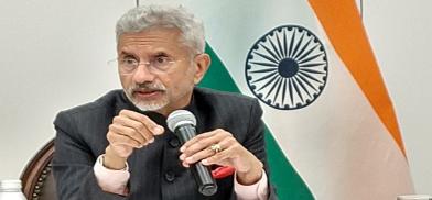 India's External Affairs Minister S. Jaishankar speaks at a news conference in New York on Saturday, September 24, 2022. (Photo: Arul Louis)