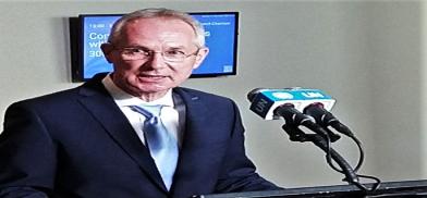 Csaba Korosi speaks to reporters after taking over as the new president of the United Nations General Assembly. (Photo: Arul Louis) 