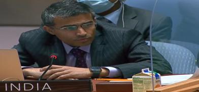 Asokan Amarnath, a counsellor at India’s United Nations Mission speaks at the Security Council. (File Photo: UN)