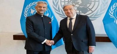 India’s External Affairs Minister S. Jaishankar met with United Nations Secretary-General Antonio Guterres on Thursday, April 21, 2023, at the UN headquarters in New York. (Photo: UN)