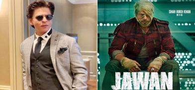SRK with Jawan movie poster