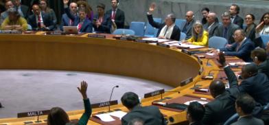 Voting takes place in the United Nations Security Council on Monday, October 16, 2023, on a resolution co-sponsored by Pakistan, Bangladesh, Russia and 23 other countries on the Israel-Gaza situation in the aftermath of the October 7 terror attack by Hamas. (Photo Source: UN)