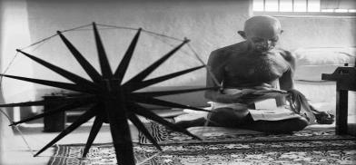 Gandhi and His Spinning Wheel