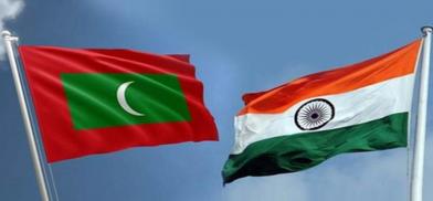 Maldives and India flag