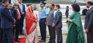 Sheikh Hasina arrival in New Delhi Sheikh Hasina arrival in New Delhi