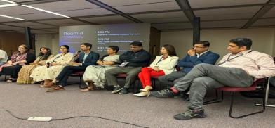 Pakistan and Indian journalists at the Journalism Beyond Borders panel. Photo by Lubna Jerar Naqvi Pakistan and Indian journalists at the Journalism Beyond Borders panel. Photo by Lubna Jerar Naqvi