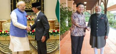 Prime Minister Narendra Modi's visit to Brunei(L) and Singapore(R) (Photo: Twitter) Prime Minister Narendra Modi's visit to Brunei(L) and Singapore(R) (Photo: Twitter)