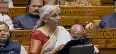 Nirmala Sitharaman delivering budget speech Nirmala Sitharaman delivering budget speech