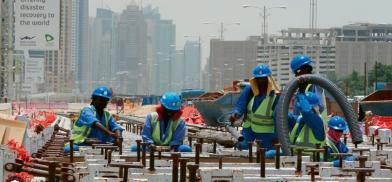 Indian workers in Gulf construction sites Indian workers in Gulf construction sites