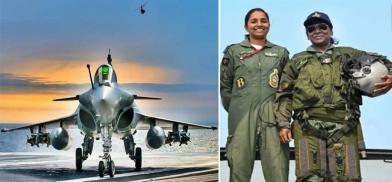 Rafale pilot Sq Ldr Shivangi Singh with President Murmu