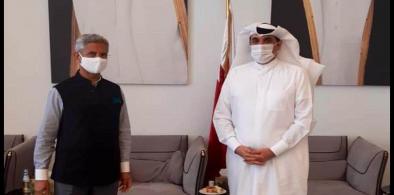 Indian foreign minister meet Qatari NSA
