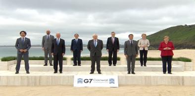 G7 leaders at Cornwall, UK