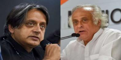Indian politicians Shashi Tharoor and Jairam Ramesh
