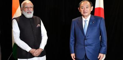 Prime Ministers Narendra Modi of India and Yohihide Suga of Japan met in Washington on September 23, 2021. (Photo: MEA Twitter)