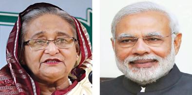 Prime Minister Narendra Modi and Bangladeshi PM Sheikh Hasina