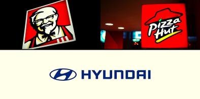 Hyundai, KFC, Pizza Hut