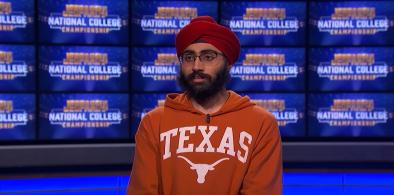 Jaskaran Singh, a University of Texas student, who won the $250,000 National Collegiate Championship Jeopardy quiz contest. (Photo: Jeopardy)