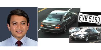 Dr Rakesh Patel, who was killed by persons who stole his car. (Left photo: MedStar), The car of Dr Rakesh Patel, who was killed by persons who stole his car. (Right photo: Washington Metropolitan Police)