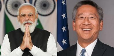 Indian Prime Minister Narendra Modi and Donald Lu, the Assistant Secretary of State for South Asia