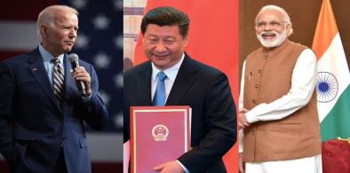 (L-R) Joe Biden, Xi Jinping, and Narendra Modi