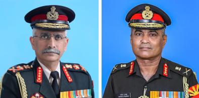 (L) Indian Army chief General M.M. Naravane and (R) Lt. Gen Manoj Pande