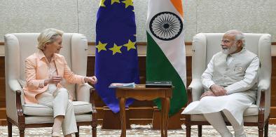 Prime Minister Narendra Modi meets the President of the European Commission Ursula Von Der Leyen, in New Delhi (Photo: PIB)